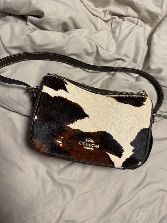 Coach Handbags - Coach Cowhide Haircalf Crossbody in Brown and Cream